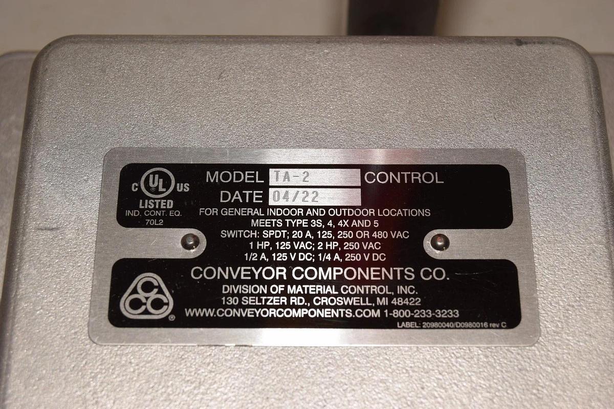 Conveyor Belt Alignment Safety Switch TA-2 20A 125/480VAC 125/250V DC 2HP 1HP