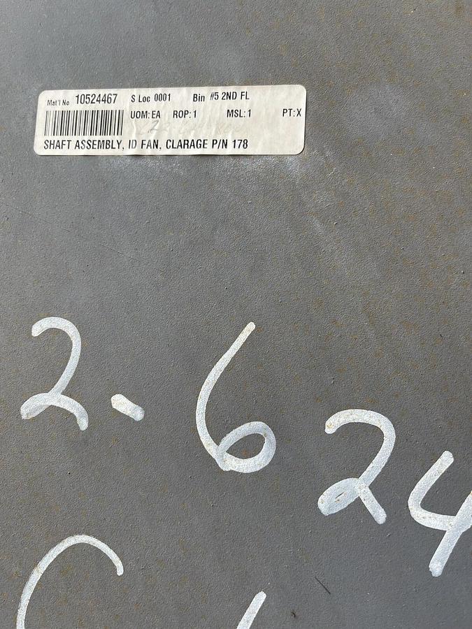 Twin City TC Clarage 178 Fan Blower shaft assy C618379 622-624-1800 10524467