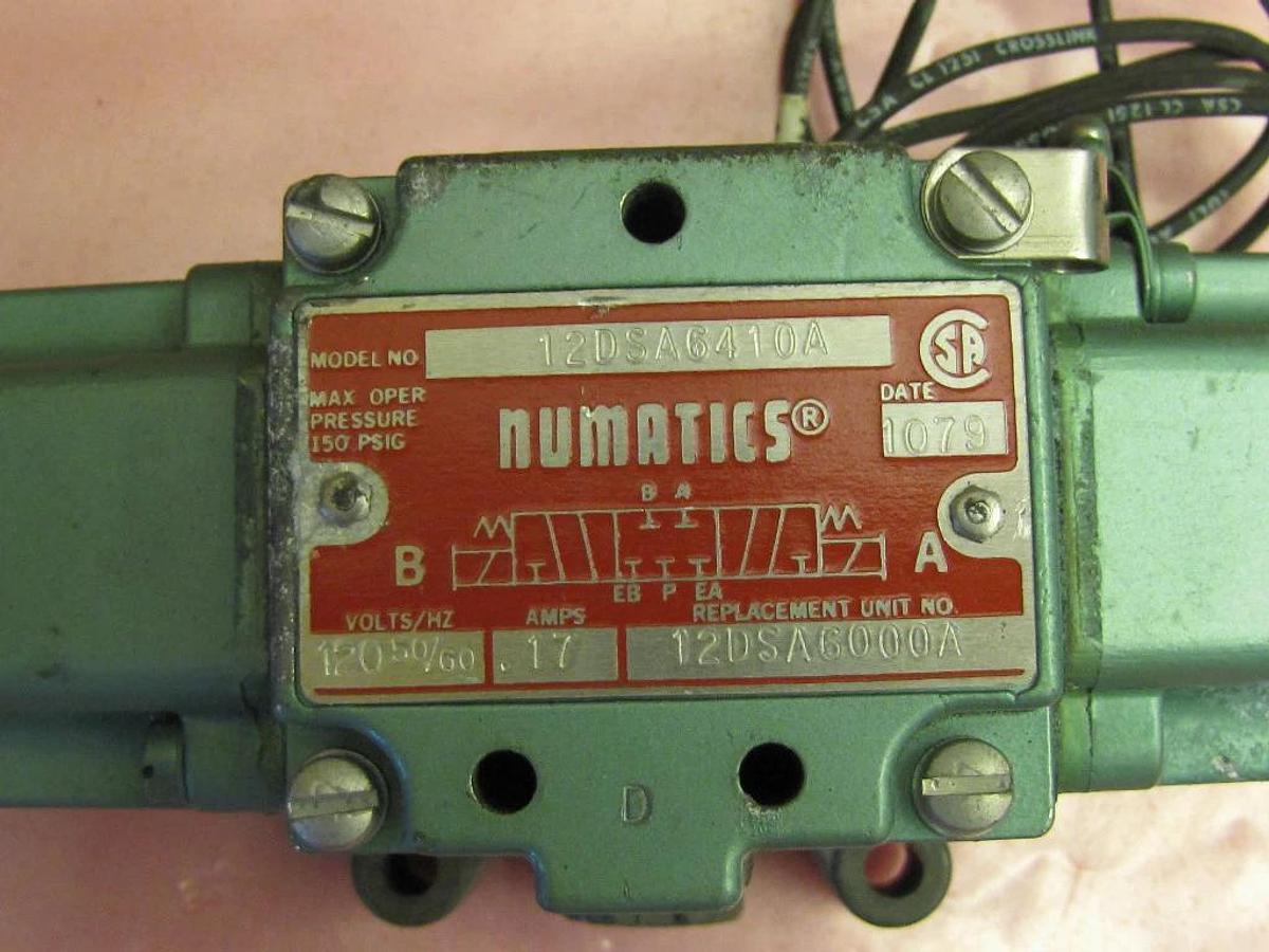 Used NUMATICS VALVE 12DSA6410A 12DSA600A 150PSI 120V