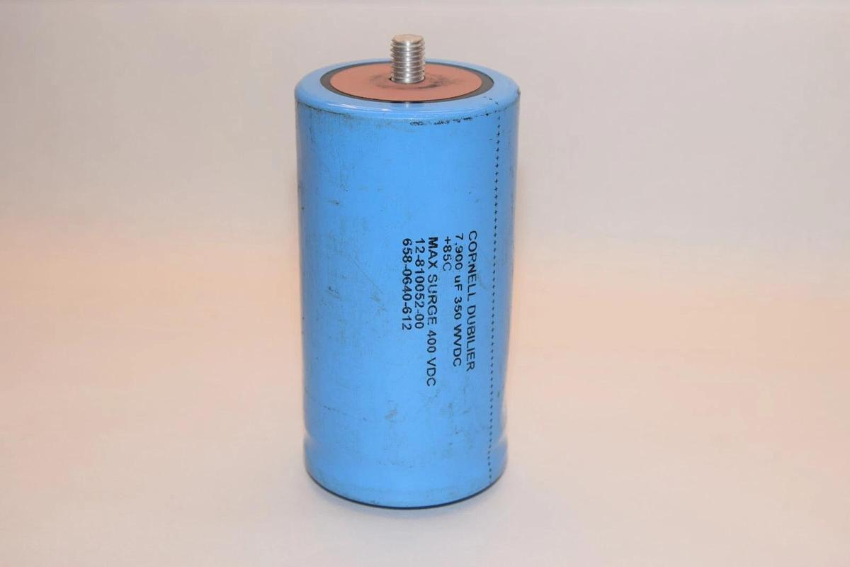 Used CORNELL DUBILIER 12-810052-00 658-0640-612 7900uF 350wvdc Capacitor