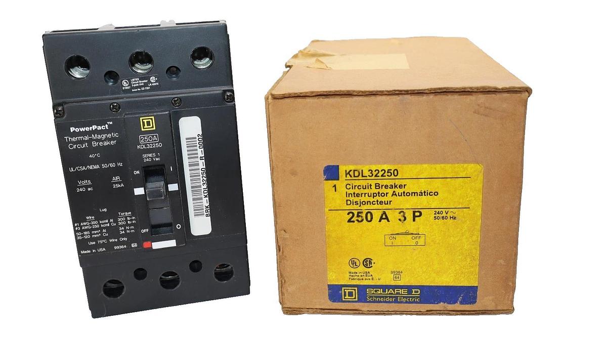 Square D KDL32250 250A Amp 3P 240V Circuit Breaker (New)