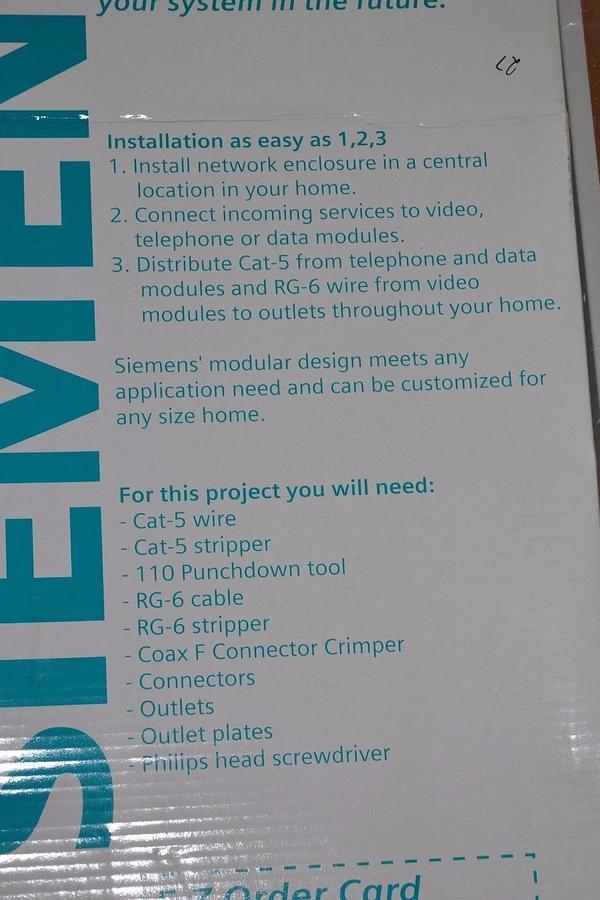 Used SIEMENS NE36 Structured Wiring Network Enclosure No Cover 36" 36-Inch cat5 cat6