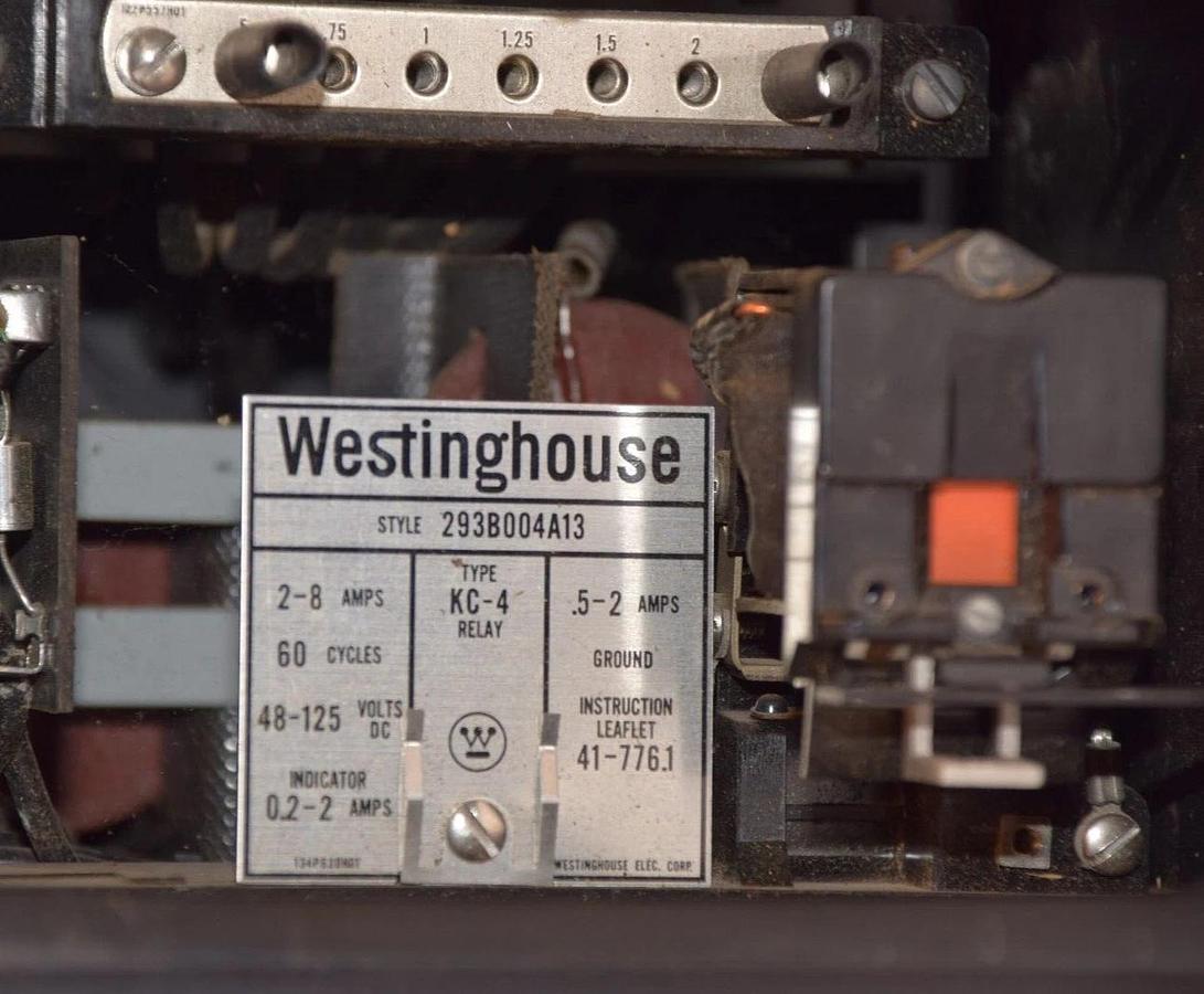 Used Westinghouse KC-4 KC4 Relay 293B004A13 2-8a 60cy 48-125vdc  *NO GLASS, SEE PICS*