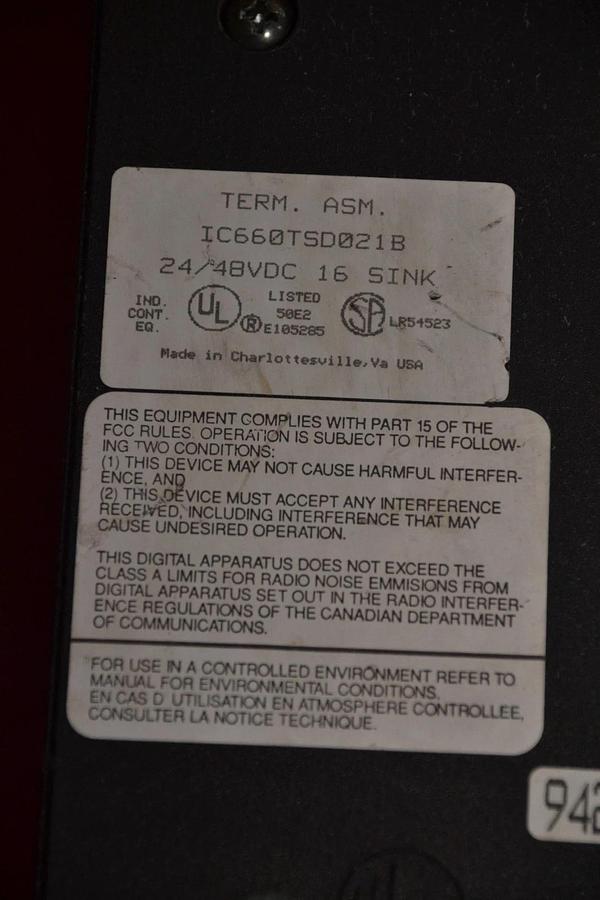 Used General Electric GE Fanuc Electric Module 24/48v 16PT IC660EBD021E IC660TSD021B