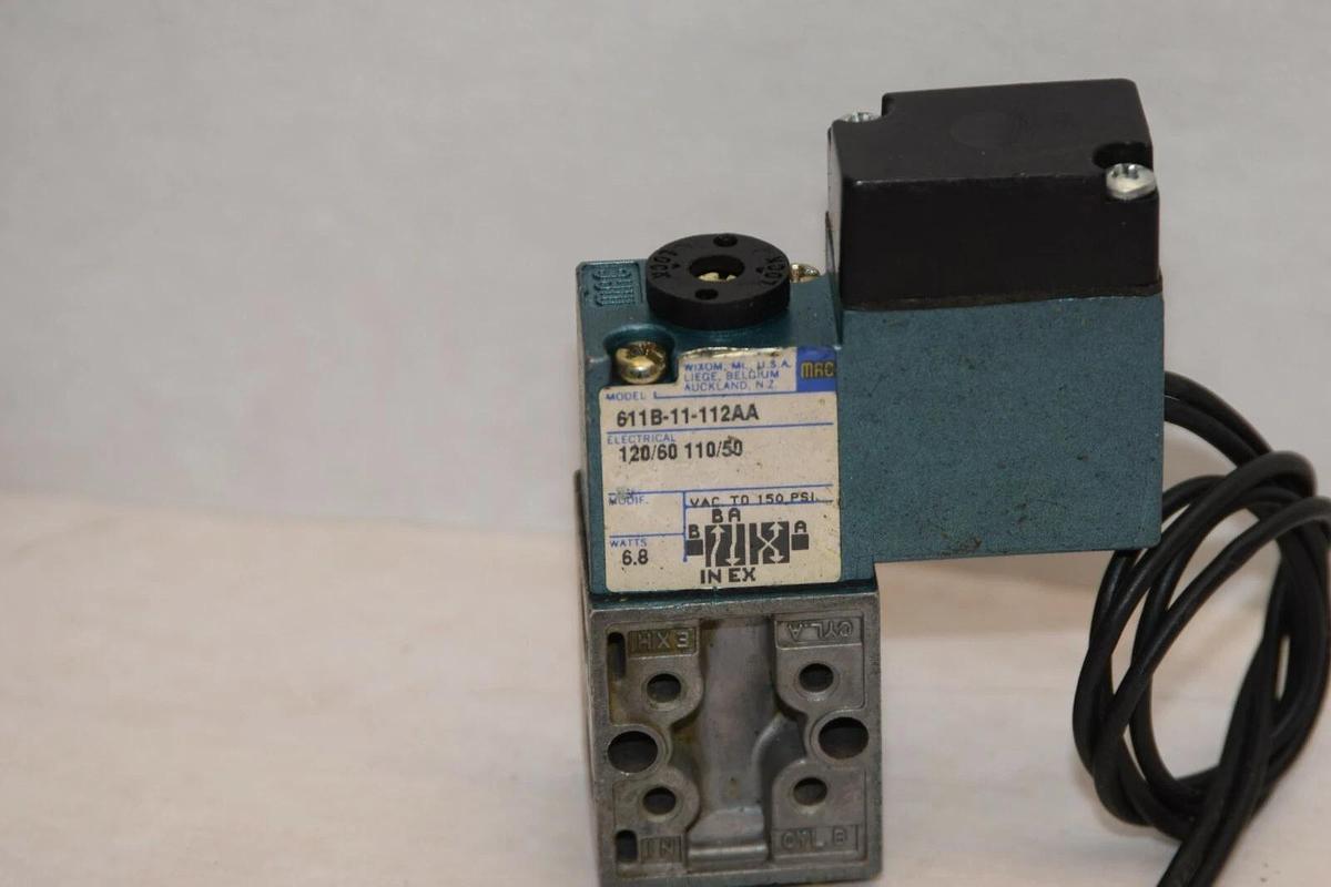 (NEW) MAC VALVES 611B-11-112AA 120/60 110/50 150psi 6.8W Solenoid Valve