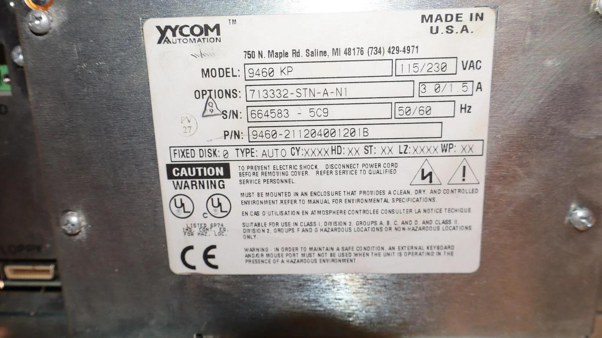 Used XYCOM Automation 9460 KP 115/230 VAC 713332-STN-A-N1 50/60hz 9460-211204001201B