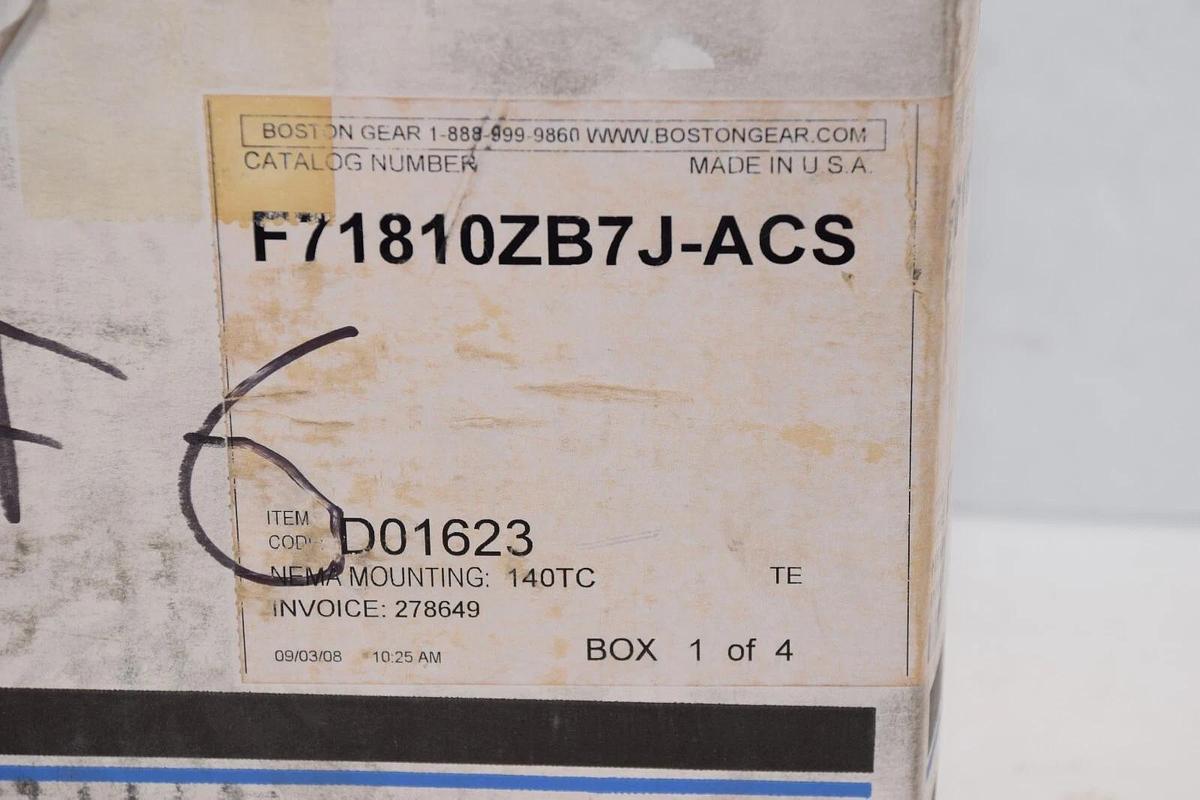 BOSTON GEAR Gear Box Speed Reducer F718-10Z-B7-J-ACS F71810ZB7JACS Ratio: 10