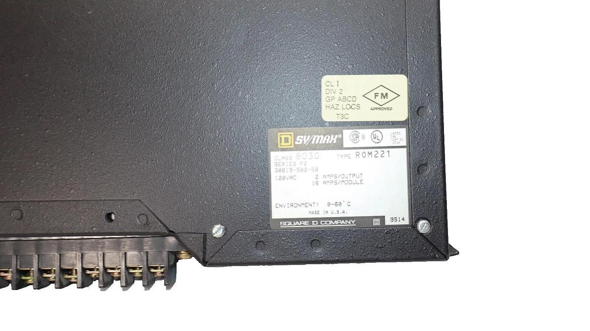 Used Square D Sy/Max Output Module 8030 ROM-221 8030-ROM221 Series F2 (Lot of 3)