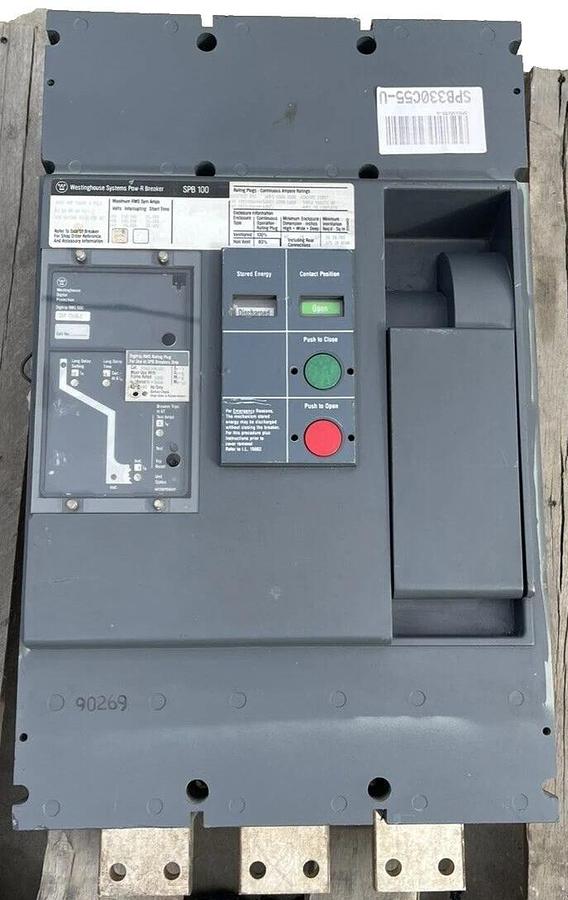 Westinghouse SPB100 3000A 3p 600V Pow-R-Way Breaker T51BLI, SPBR330F51, 3000 Amp