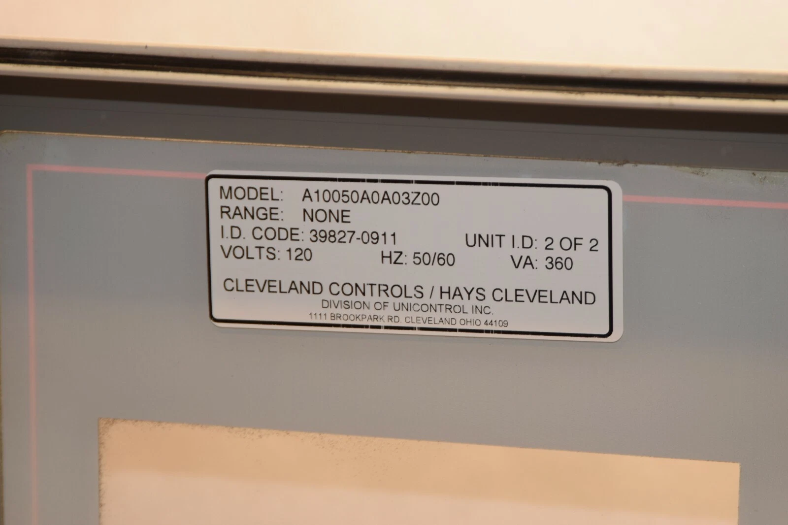 Used Hays Cleveland A10050A0A03Z00 Series 10050 Oxygen Analyzer Control Unit