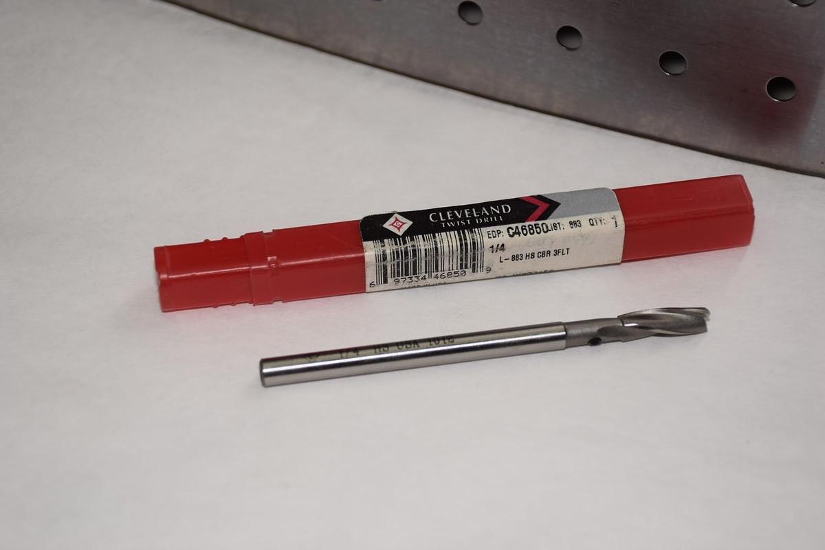 CLEVELAND 1/4" 1/4 L-883 HS CBA 3FLT C46850 TWIST DRILL BIT NEW