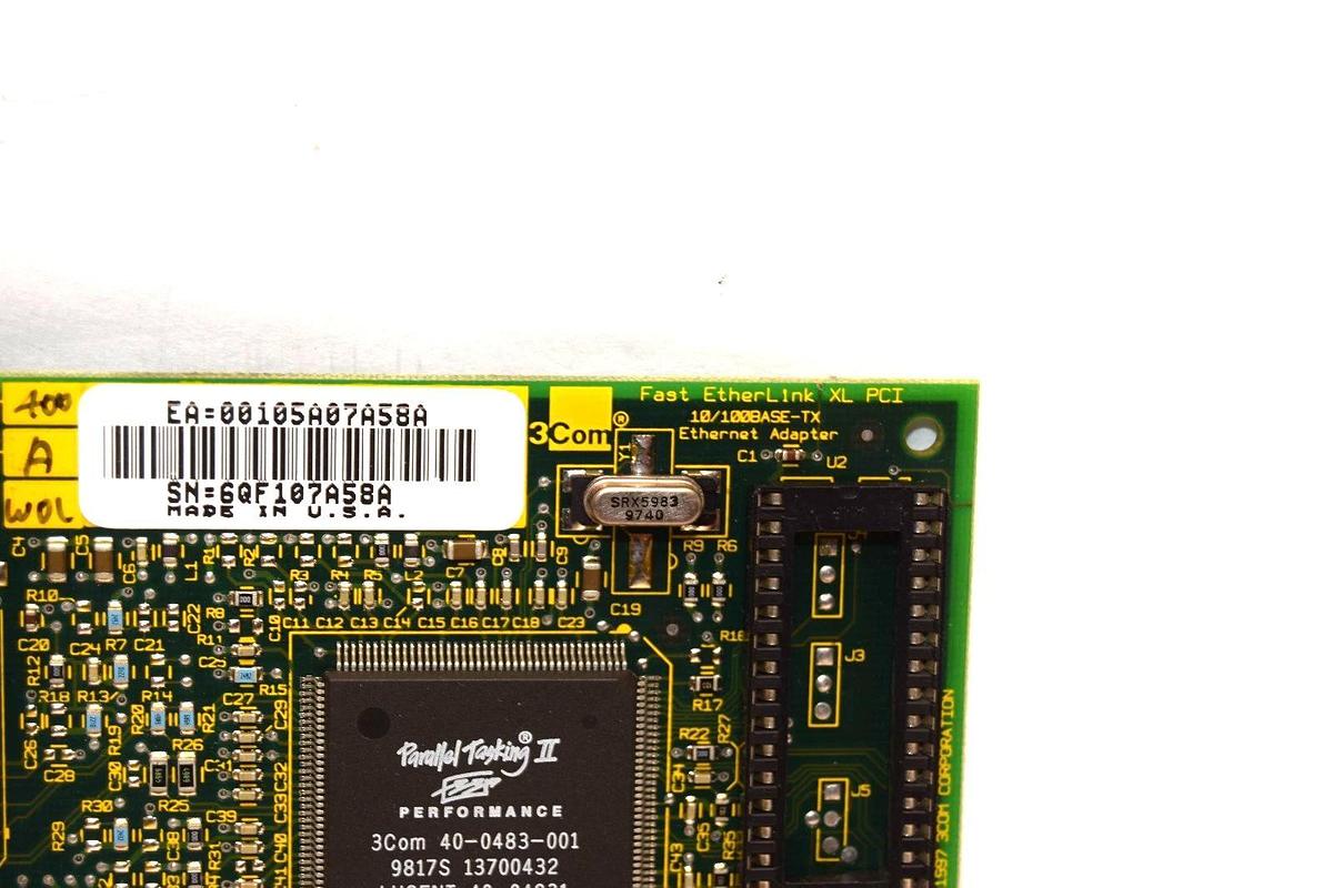 Used 3COM 3C905B-TXW0L Fast Etherlink XL PCI 10/100BASE-TX Ethernet Adapter