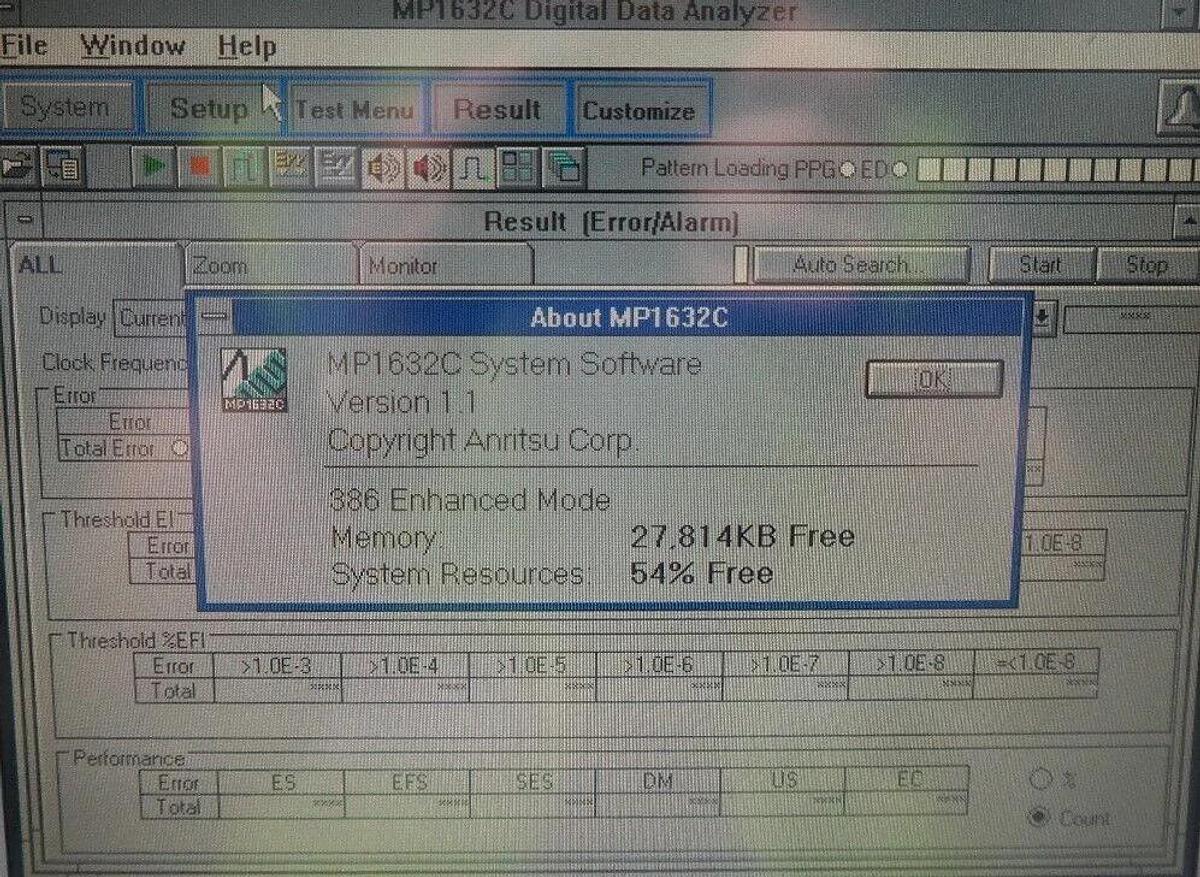Used Anritsu MP1632C Digital Data Analyzer Opt 03
