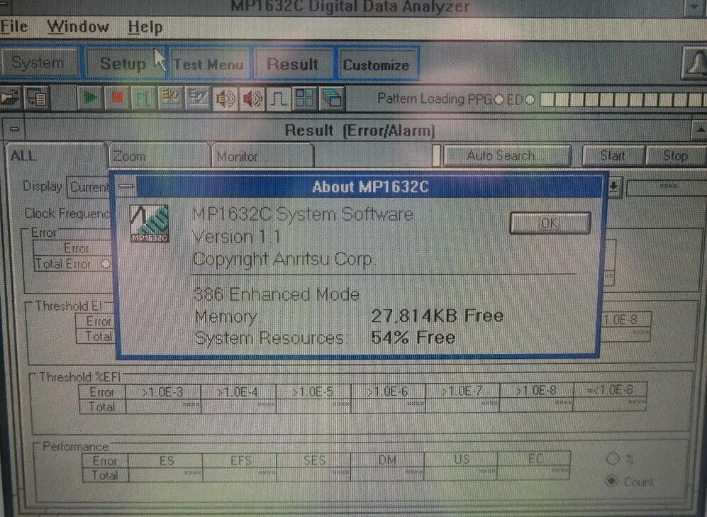 Used Anritsu MP1632C Digital Data Analyzer Opt 03