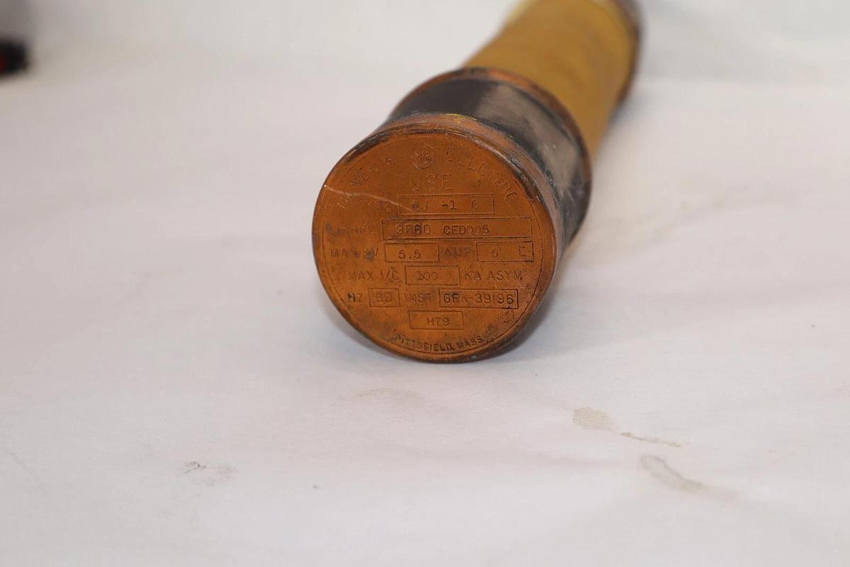 Used GE / GENERAL ELECTRIC 9F60 CED005 Type EJ-1C 5A 5 E Amp 5.5kV Fuse