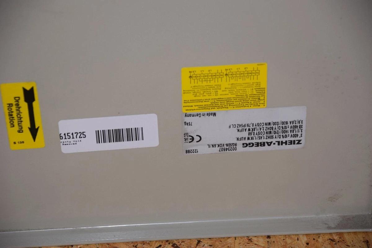 Ziehl Abegg Large radial air blower ABB RG50N-VDK.6N.1L  00234607 122288 3ph 400