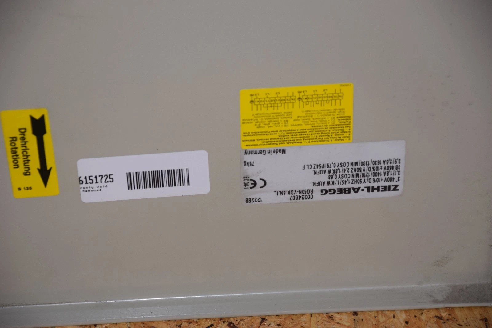 Ziehl Abegg Large radial air blower ABB RG50N-VDK.6N.1L 00234607 122288 3ph 400