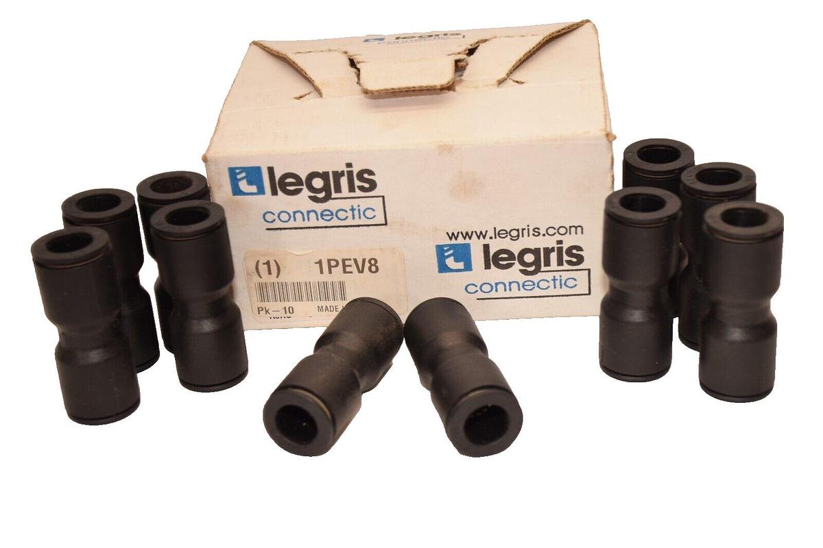 (10) LEGRIS 1/2" 1PEV8 Straight Union Fitting  NEW