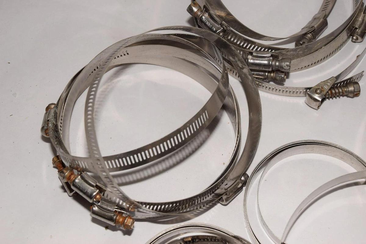 Used (Large Lot)  IDEAL 5" Stainless Steel , SS Hose Clamps