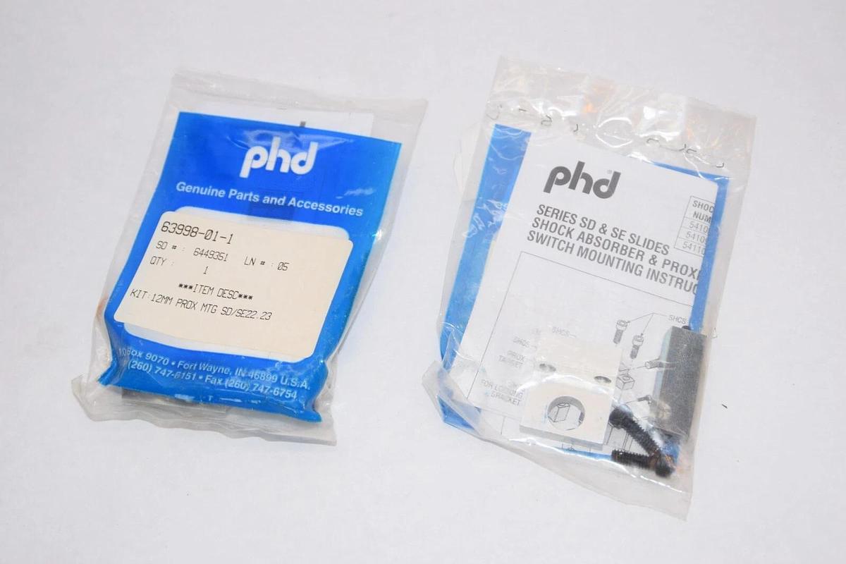 (NEW- Lot 2) PHD 63998-01-1 12mm Prox MTG SD/SE22.23 Proximity Switch Mount Kit