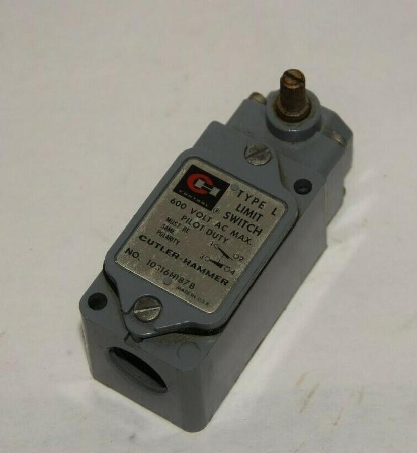 (NEW) CUTLER HAMMER 10316H187B Type L 600V Limit Switch