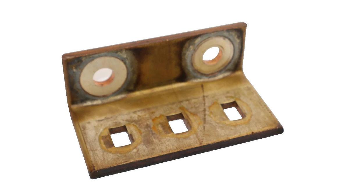 Used 5" x 2-1/2" x 1/4" Copper L Buss Bar Buss Plate