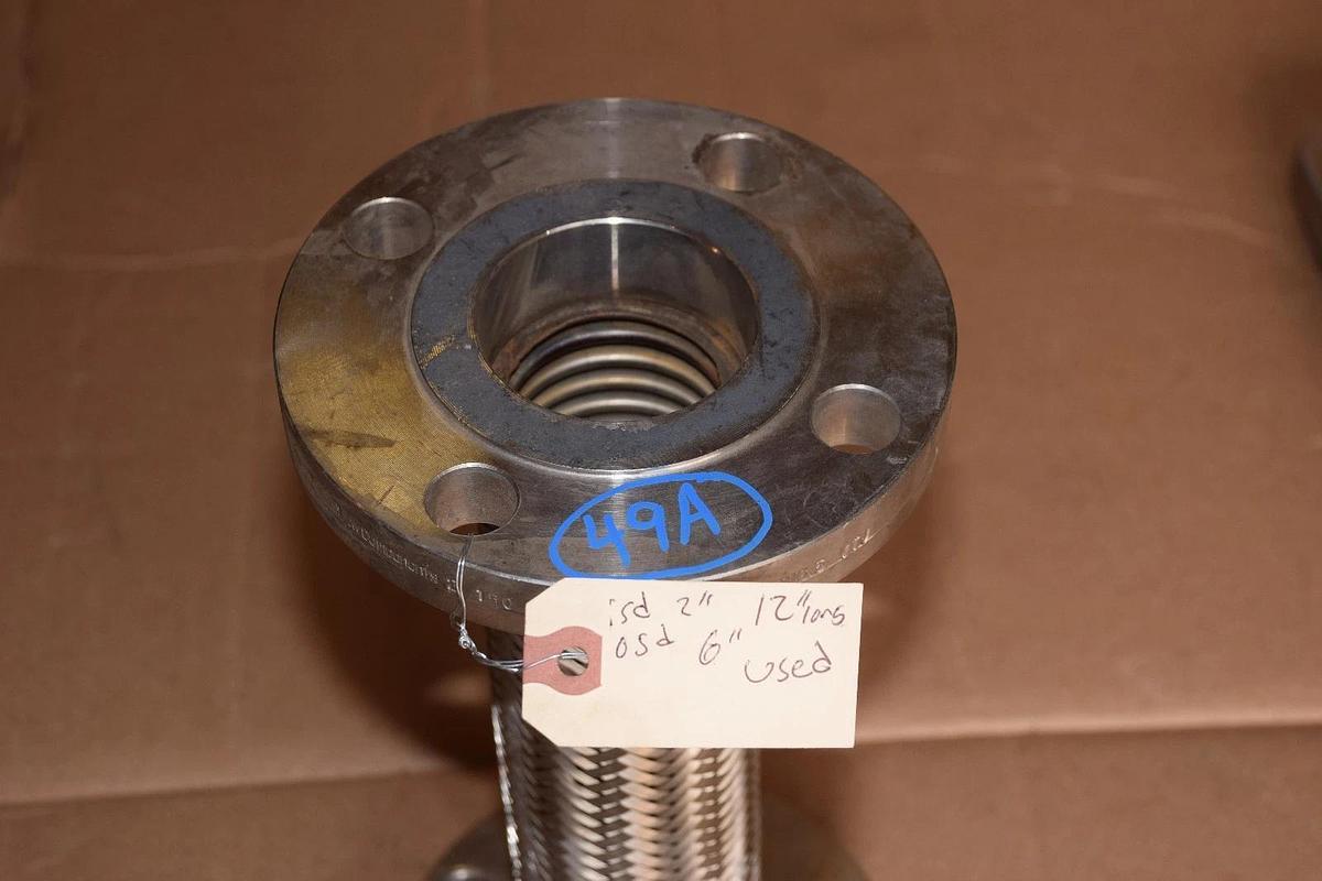 Used Flow components 12" Long  2" ID Stainless Steel Flexible Coupling 316 316L A182