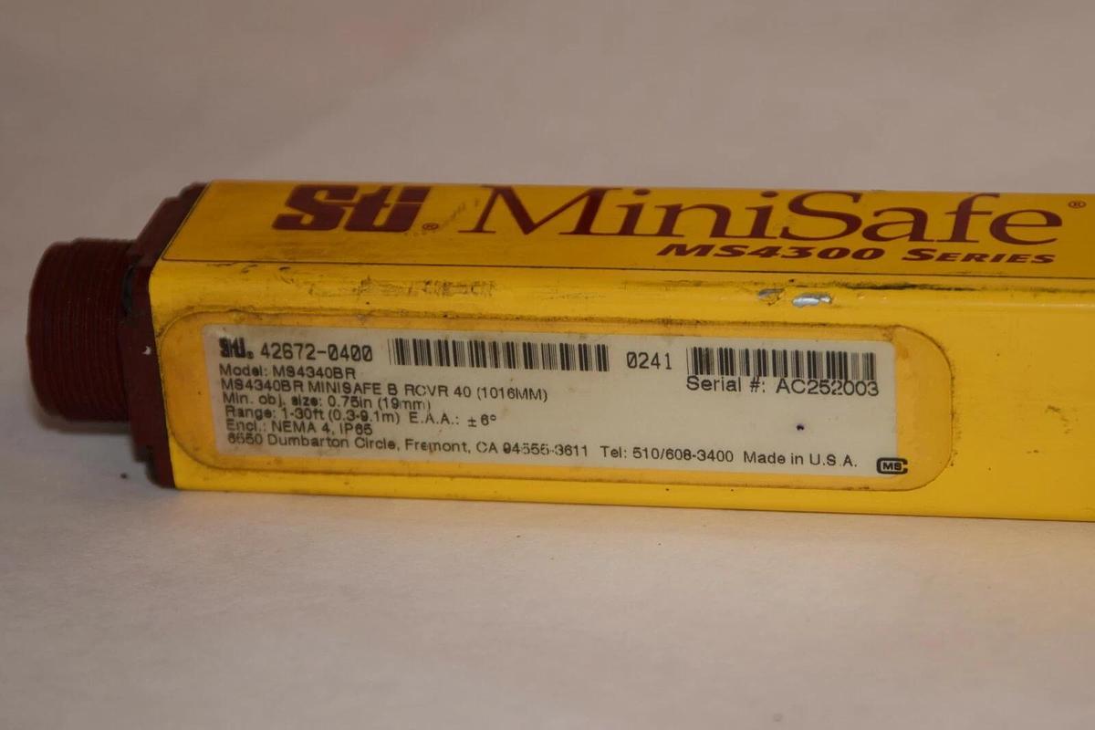 Used STI MS4340BR 42672-0400 MINISAFE SAFETY LIGHT CURTAIN