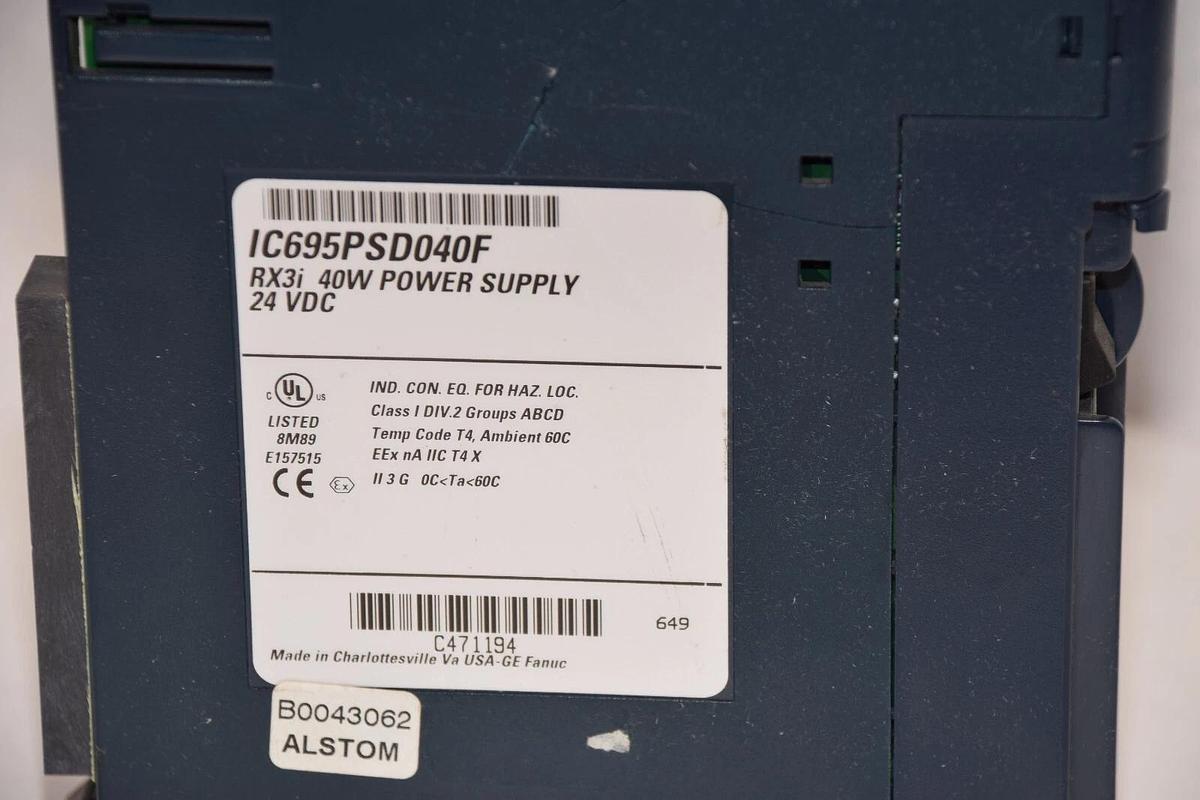 Used GE FANUC IC695PSD040F RX3i 40W 24Vdc Power Supply Module *Damaged Case READ*