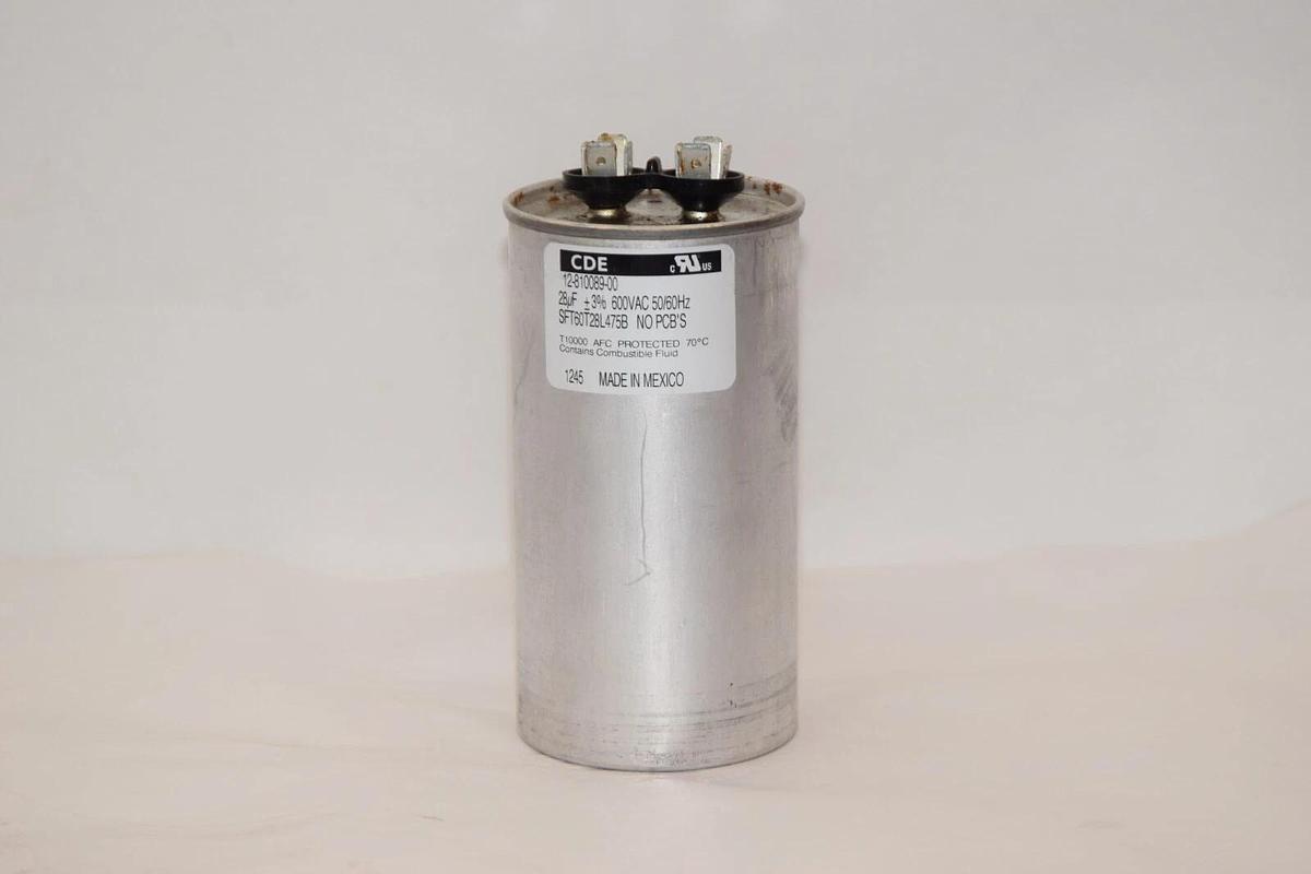 Used CDE 12-810089-00 SFT60T28L475B 28uF 600Vac 50/60Hz Capacitor