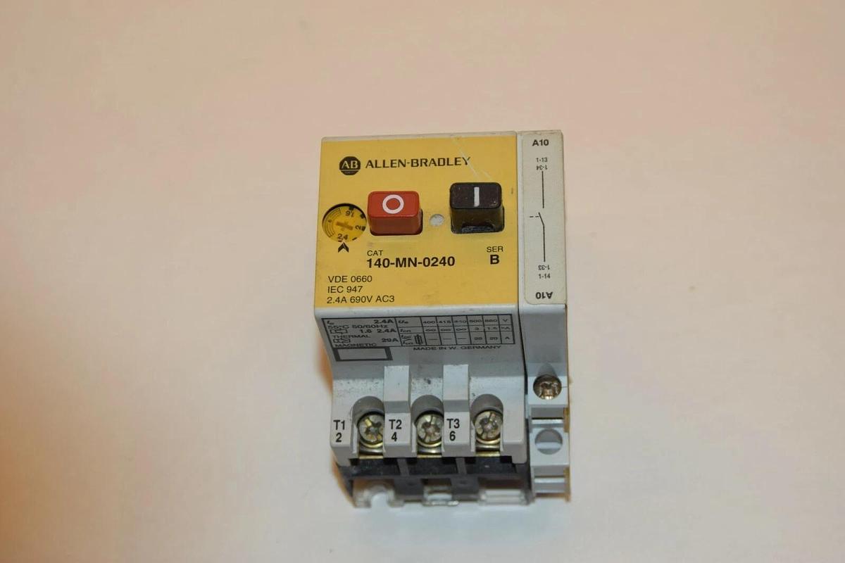 Used (LOT OF 2) ALLEN BRADLEY 140-MN-0240 SERIES B 2.4A 690V AC MANUAL STARTER