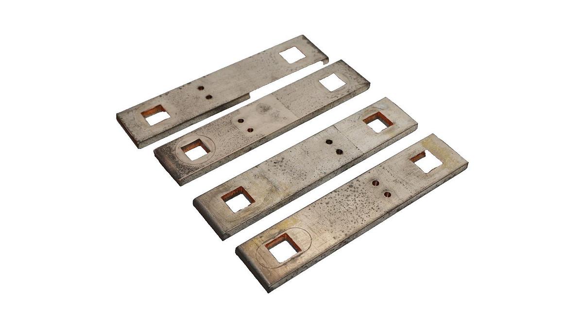 Used 5-1/2" x 1-1/8" x 1/4" Copper Buss Bar Plate (Lot of 4)