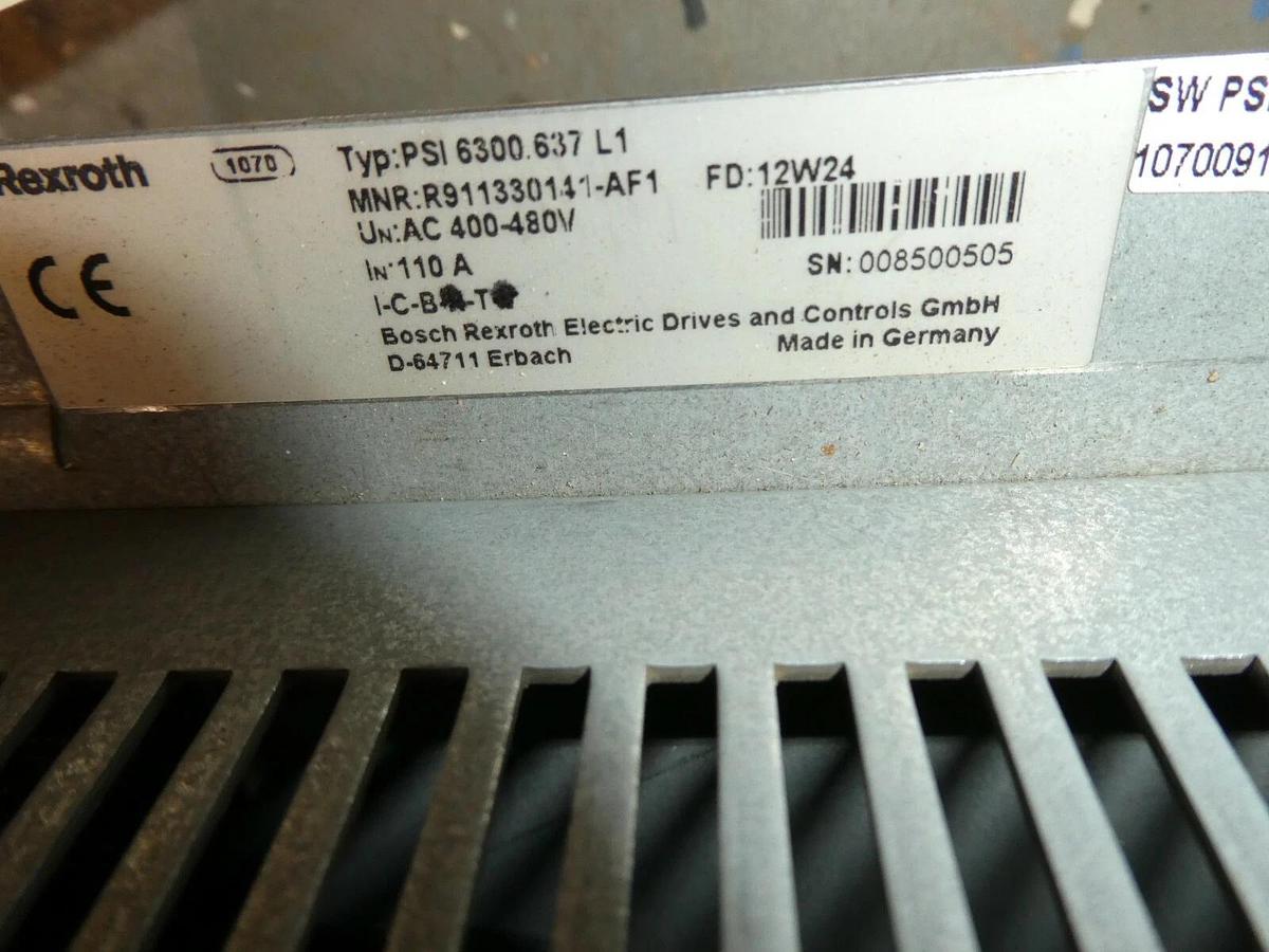 Used Rexroth Bosch  Inverter R911330141-AF1 PSI 6300.637L1 PSI6000 w/ card 1070091802