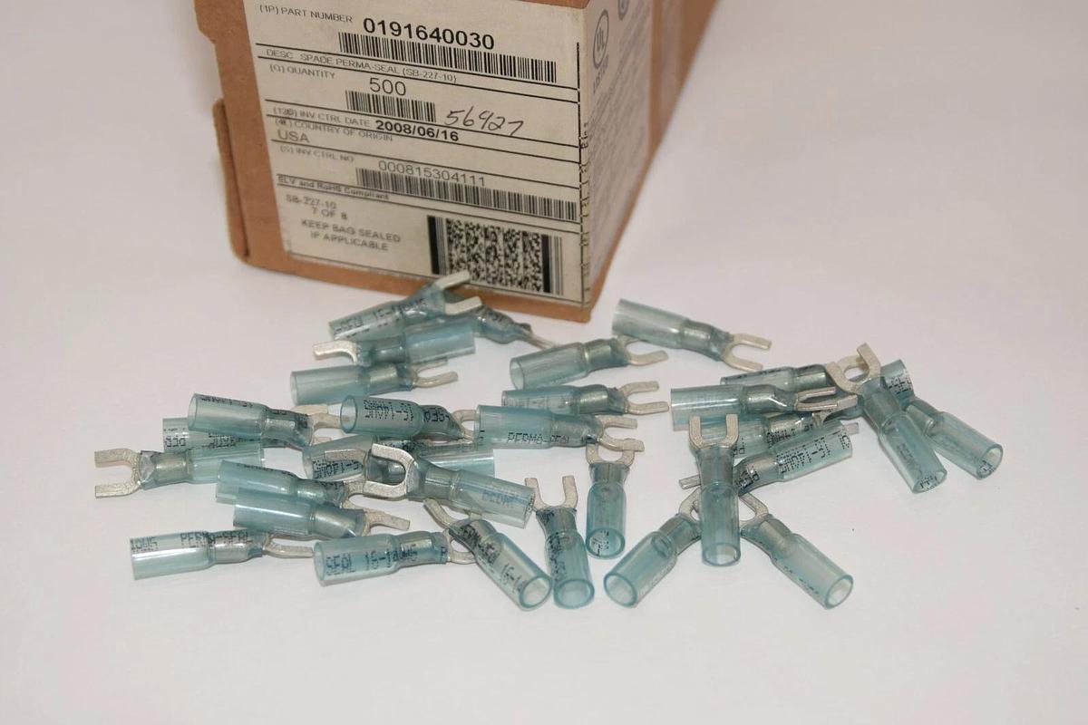 (NEW - Box 500) MOLEX 0191640030 SB-227-10 Spade Perma-Seal Terminal Connector