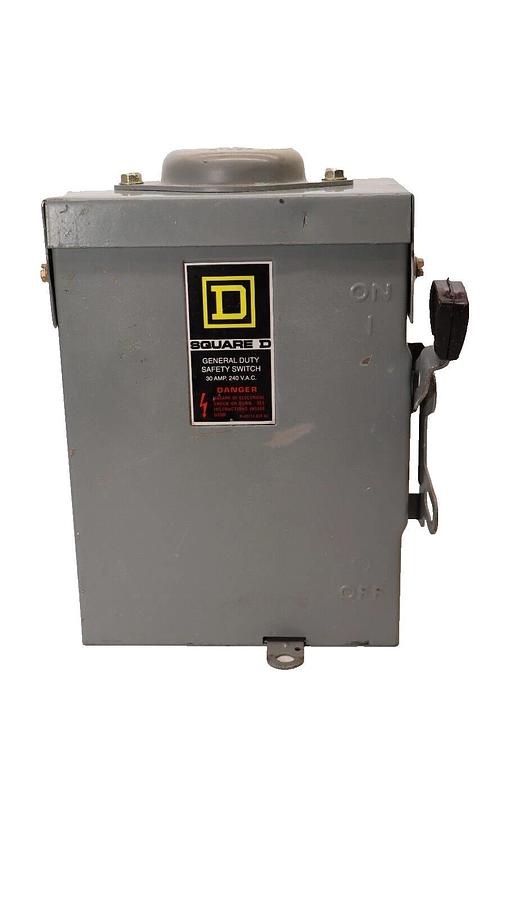 Used SQUARE D Safety Switch DU221RB 30Amp 240V Series E2 Type 3R Enclosure