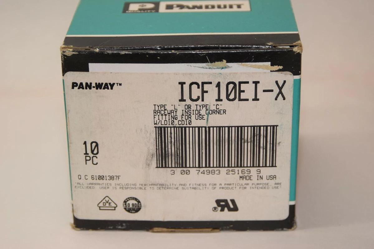 (NEW - Lot of 15) PANDUIT ICF10EI-X L or C Raceway Inside Corner Fitting USA
