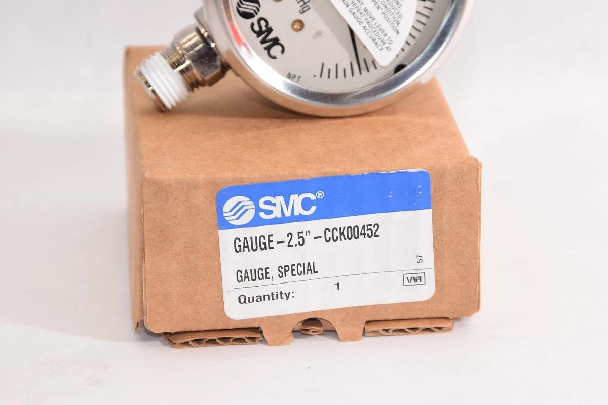 (NEW) SMC GAUGE-2.5"-CCK00452 CCK00452 2.5" Face -30 to 0 mm HG Special Gauge
