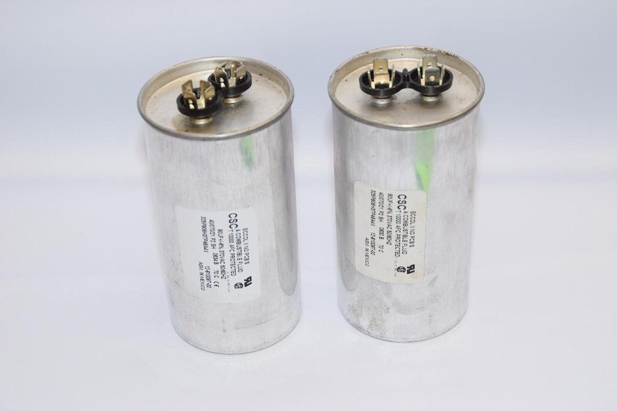 Used Lot of 2- CSC 12-810097-00 325P906H37P46A4X 90uF +/-6% 370Vac 50/60Hz Capacitor