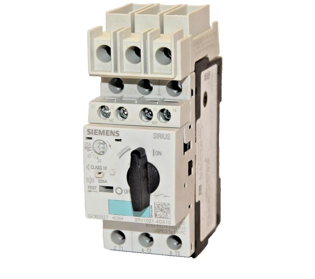 Used SIEMENS 3RV1021-4DA10 3RV10214DA10 20-25A Manual Motor Starter w/ 3RV1928-1H