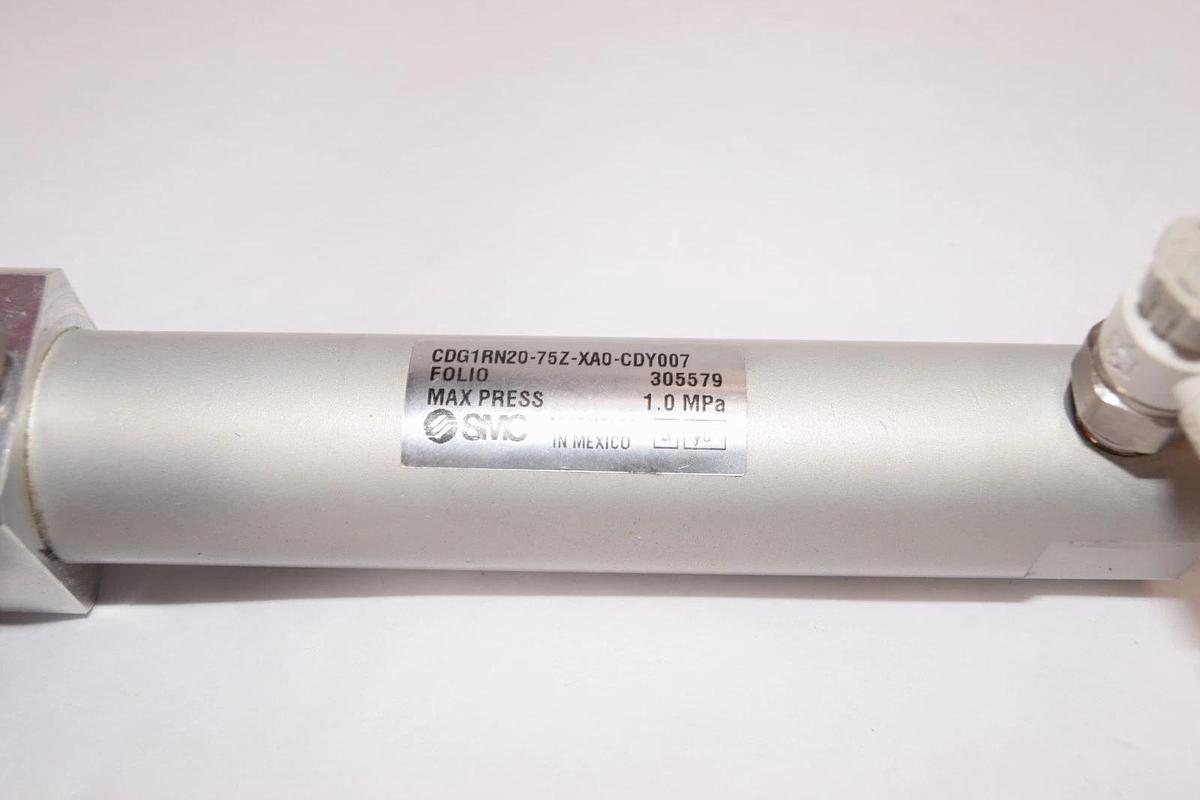 Used SMC Pneumatic Cylinder CDG1RN20-75Z-XA0-CDY007 CDG1RN2075ZXA0CDY007