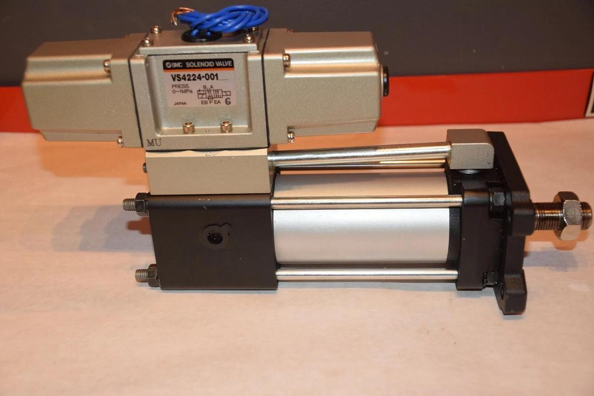 (New) SMC CDVS1F50-75-1W WITH VS4224-001 0-1MPa PNEUMATIC CYLINDER WITH VALVE