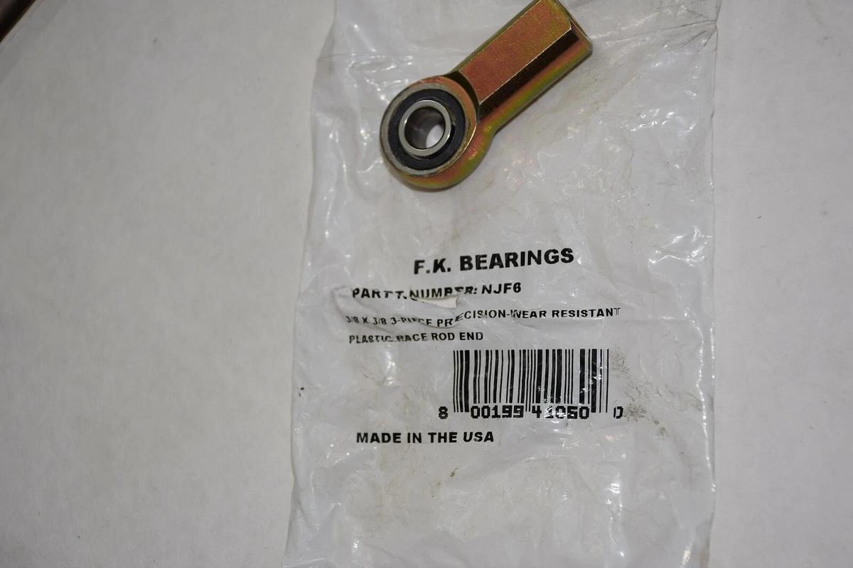 FK BEARINGS NJF6 3/8" x 3/8" ROD END NEW