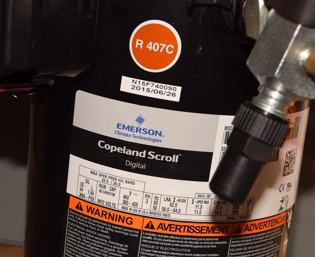 Used Copeland Emerson Scroll Compressor ZRD61KCE-TFD-261 3ph 380-420v 406v