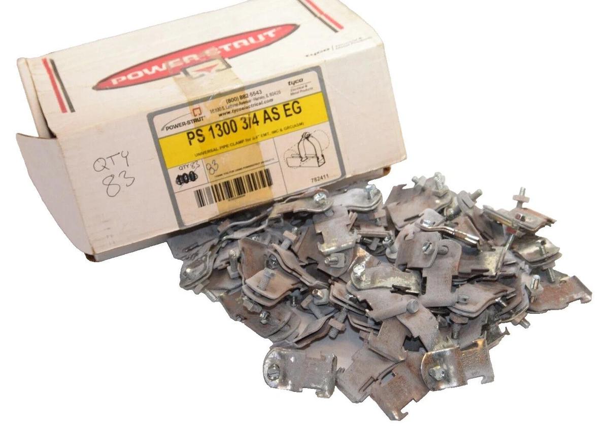(NEW - Lot of 83) POWER-STRUT PS 1300 3/4 AS EG Universal Pipe Clamp 3/4"