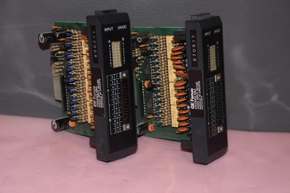 Used (LOT OF 2) GE FANUC IC610MDL106A 24VDC INPUT W/LED 16 CIRCUIT INPUT MODULE