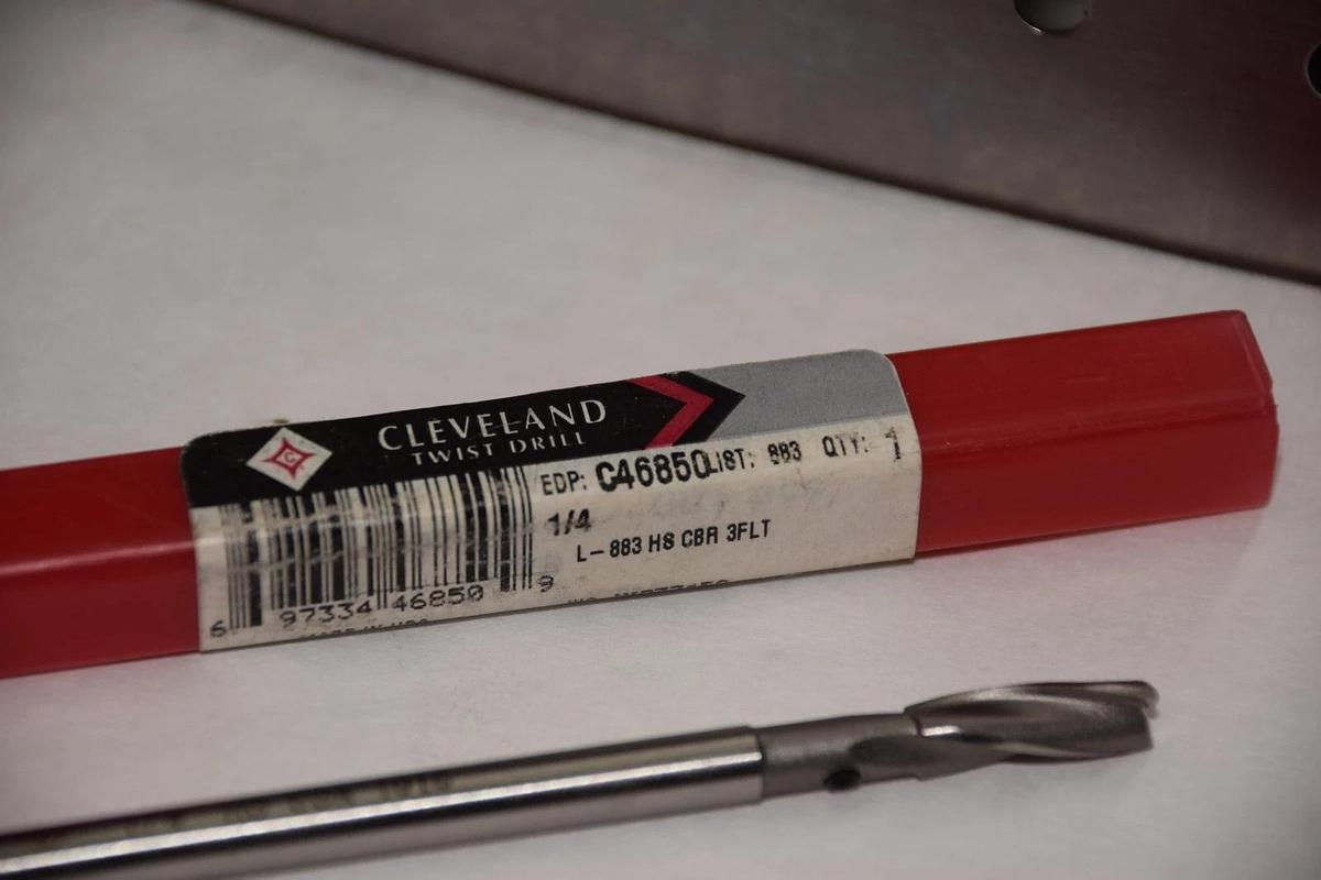 CLEVELAND 1/4" 1/4 L-883 HS CBA 3FLT C46850 TWIST DRILL BIT NEW