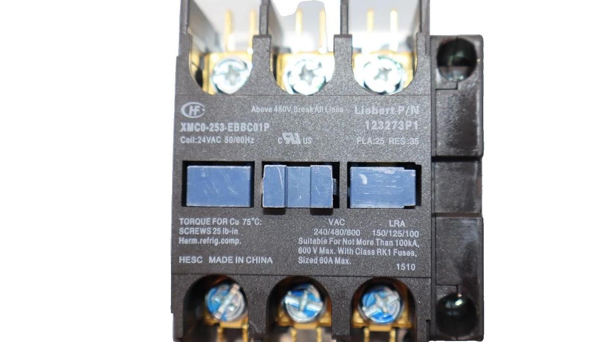 Used LEIBERT / HOMER 123273P1 , XMC0-253-EBBC01P 24Vac 3P Contactor