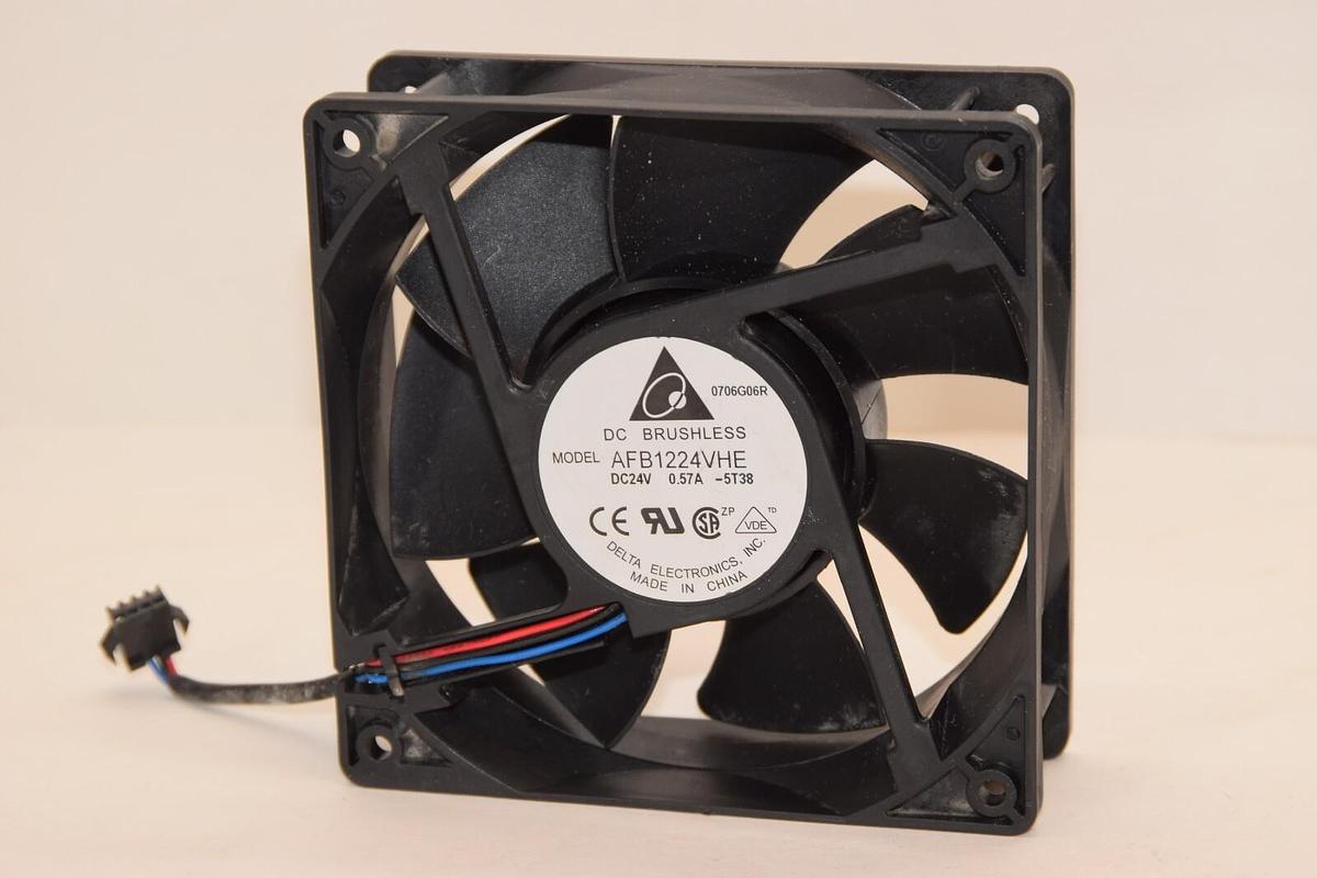 Used DELTA ELECTRONICS INC. AFB1224VHE 24Vdc 0.57A DC Brushless Cooling Fan