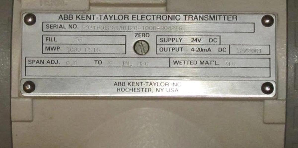 NEW ABB ELEC. TRANSMITTER 503TB01261A0120-1000-804216 503TB01261A0120