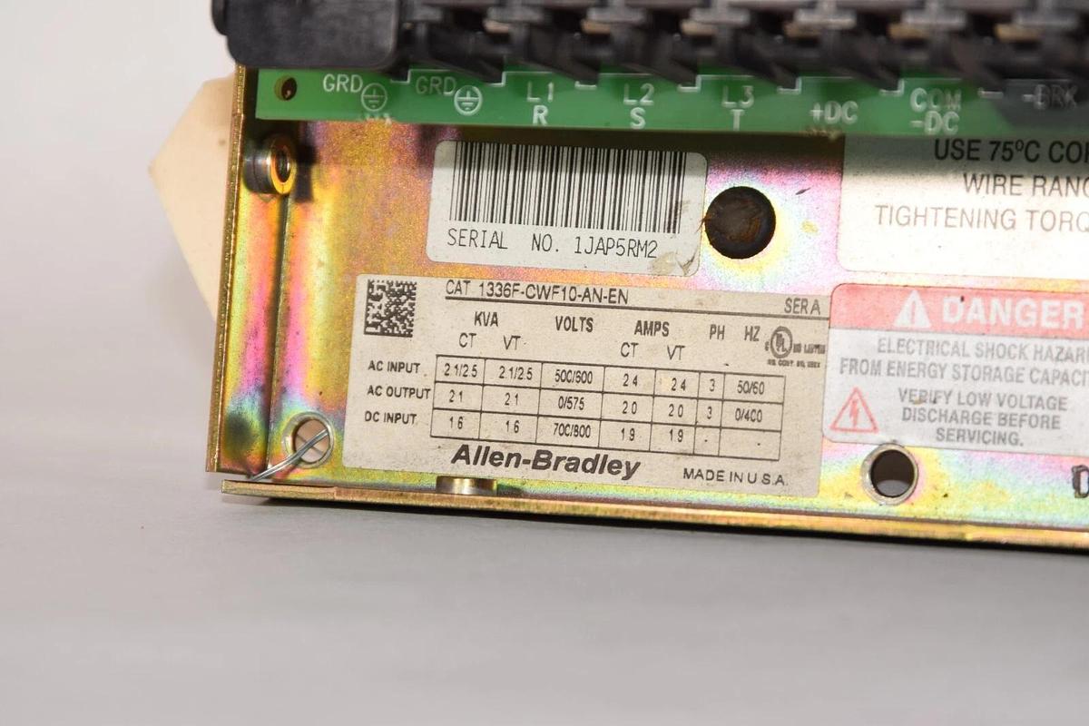 Used ALLEN BRADLEY 1336F-CWF10-AN-EN Series A 600Vac Internal Drive Only *No Case*